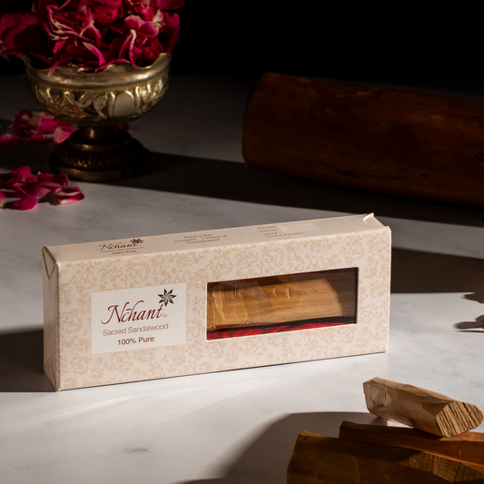 Nchant’s Premium Sandalwood Log for Rituals, Meditation, and Energy Cleansing