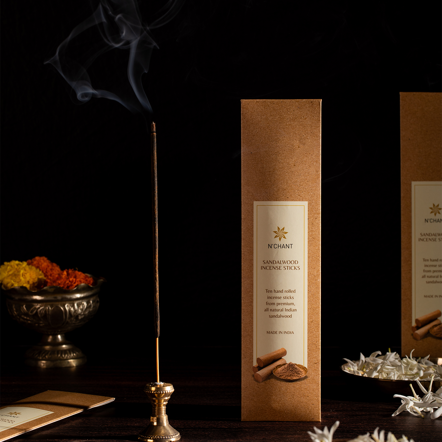 Nchant’s Pure Sandalwood Incense Sticks for Meditation, Rituals, and Relaxation