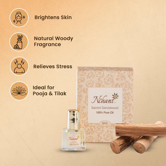 Nchant’s Pure Sandalwood Oil for Rituals, Skincare, and Aromatherapy