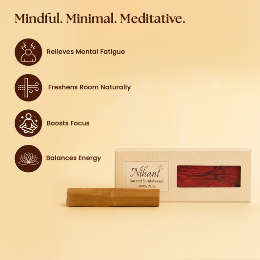 Nchant’s Premium Sandalwood Log for Rituals, Meditation, and Energy Cleansing
