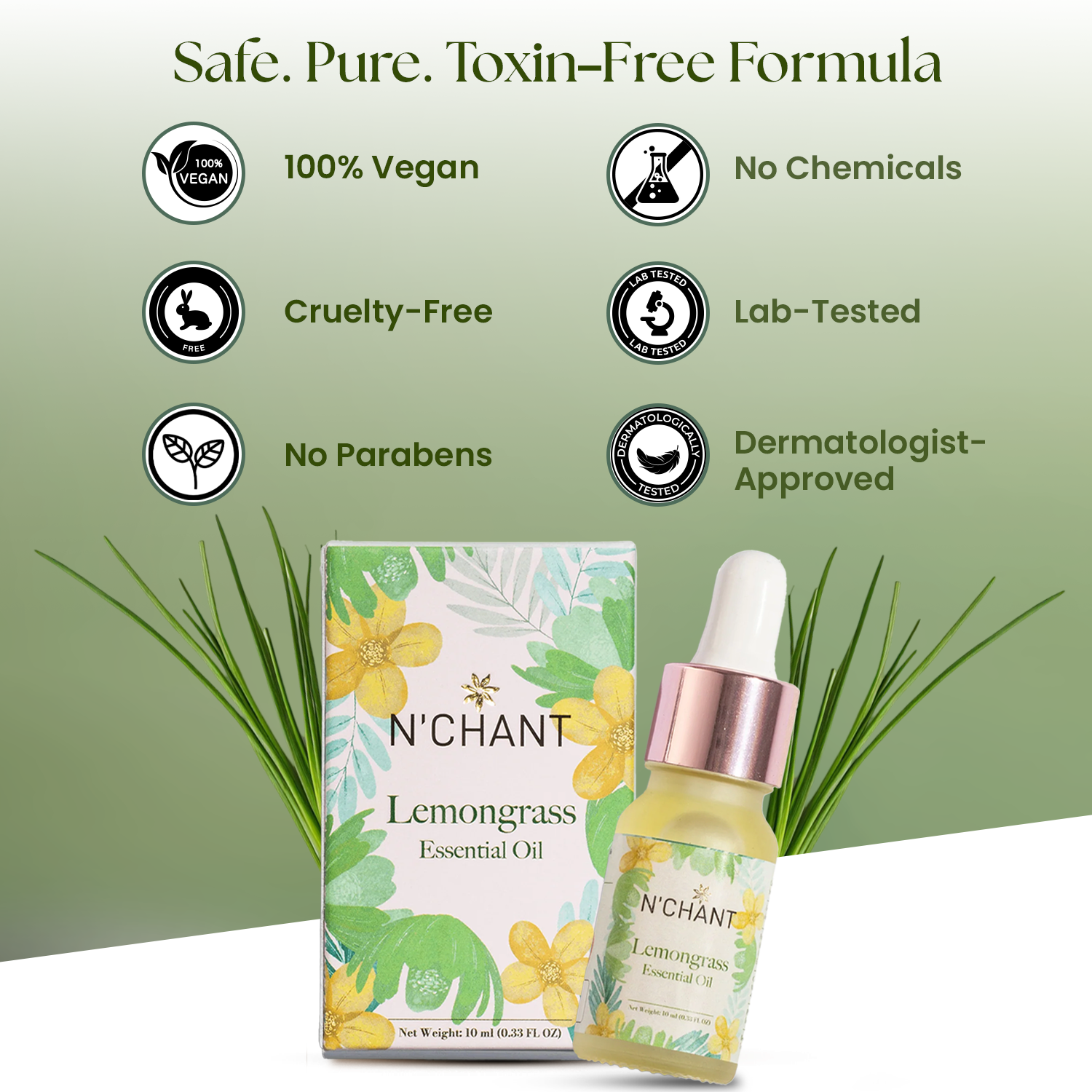 Nchant’s Lemongrass Essential Oil for Purity & Peace