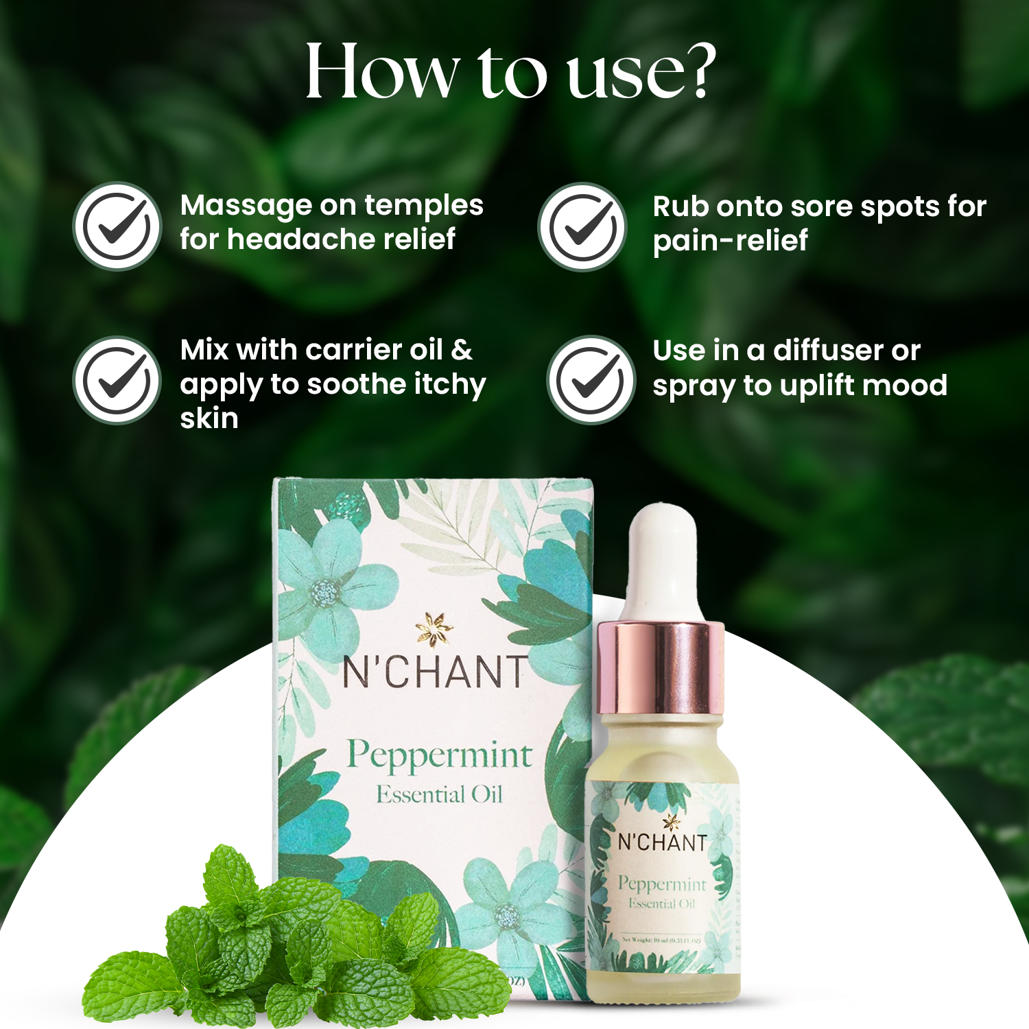 N'Chant’s Peppermint Essential Oil for Clarity & Calm