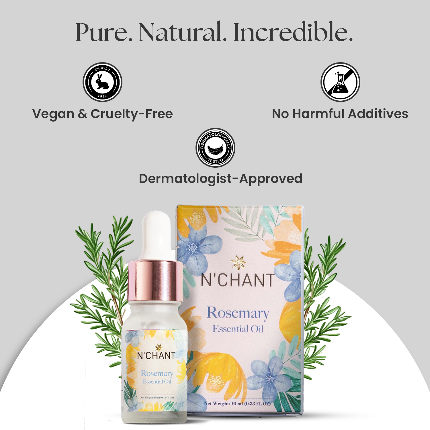 N'Chant’s Rosemary Essential Oil for Hair, Skin & Aromatherapy