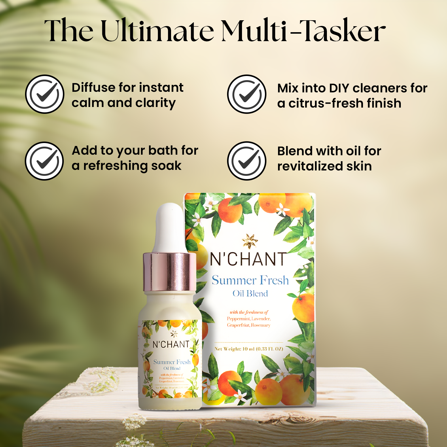 Nchant’s Summer Fresh Oil Blend for Aromatherapy, Skin, & Home Care