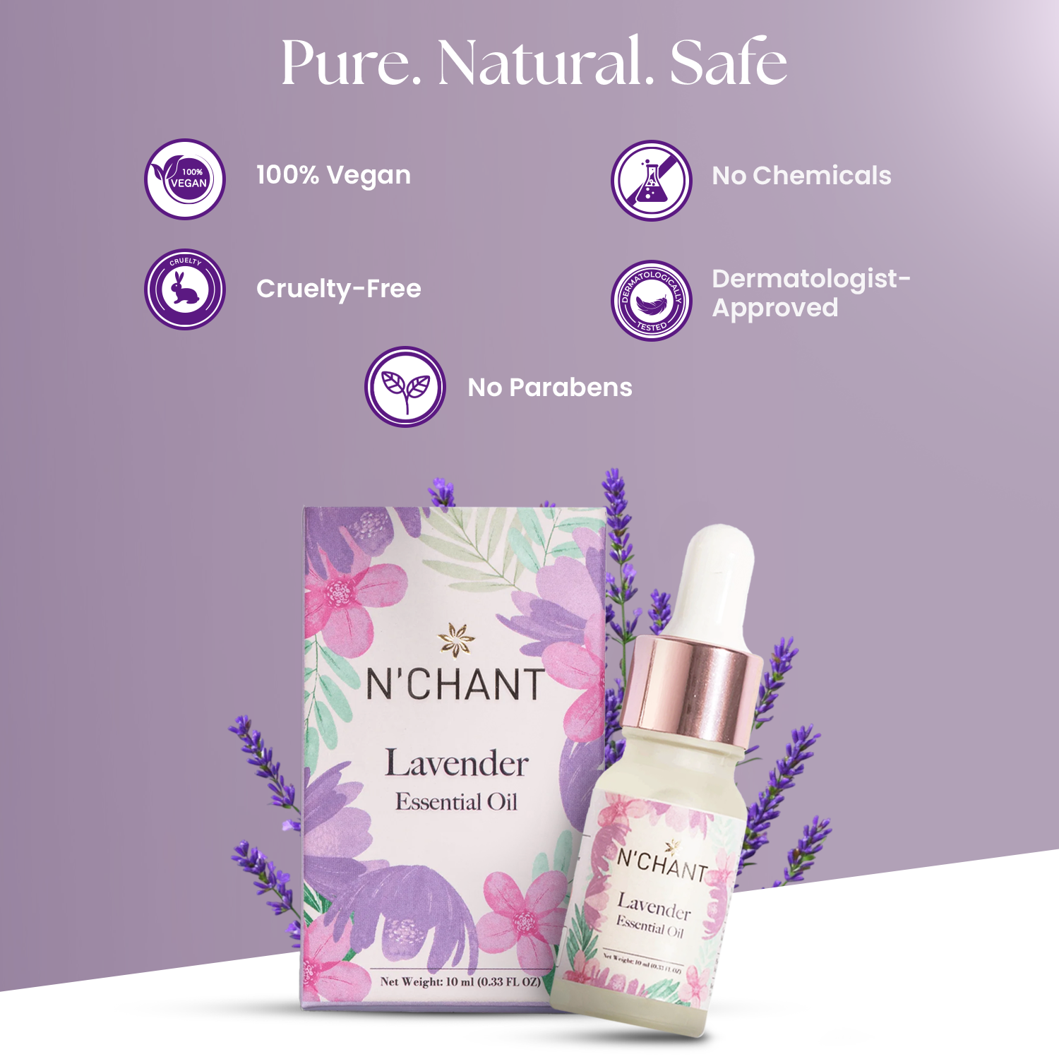 Nchant’s Lavender Essential Oil for Skin, Sleep & Aromatherapy